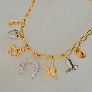 Western Equestrian Multi Charm Layering Necklace